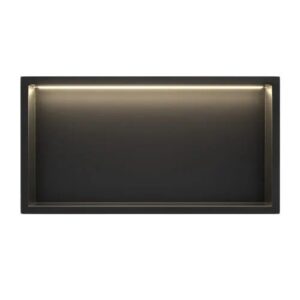 Inbouw-wandnis Mat Zwart 30x60x7 cm met LED verlichting