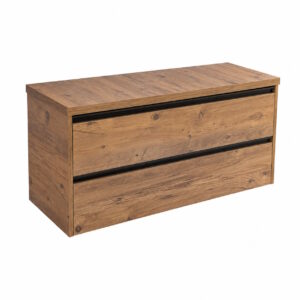 Sanicare Arda badmeubel 120cm met topblad en 2 uitsparingen arrano oak