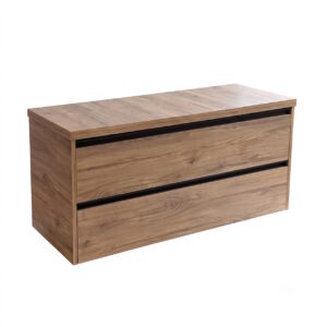 Sanicare Arda badmeubel 120cm met topblad en 2 uitsparingen diveria oak