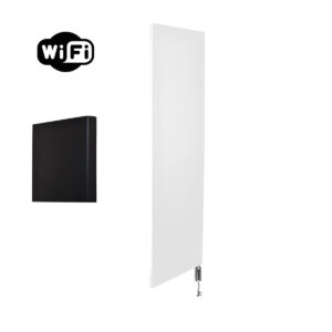 Sanicare Denso elektrische radiator 40x180cm wit mat met WiFi en thermostaat rechts chroom