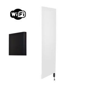 Sanicare Denso elektrische radiator 40x180cm wit mat met WiFi en thermostaat rechts zwart