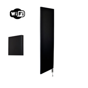 Sanicare Denso elektrische radiator 40x180cm zwart mat met WiFi en thermostaat rechts chroom