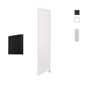 Sanicare Denso elektrische radiator 40x180cm wit mat met afstandsbediening en thermostaat wit rechtsonder