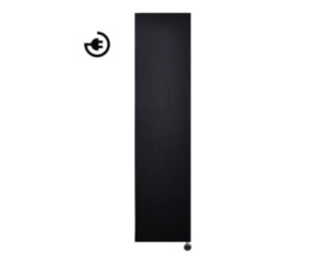 Sanicare Denso elektrische radiator 40x180cm zwart mat met thermostaat chroom rechtsonder