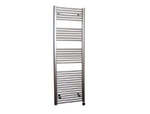 Sanicare elektrische design radiator 45x112cm inox-look met thermostaat rechts zwart