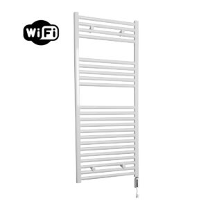 Sanicare elektrische design radiator 45x112cm wit met WiFi en thermostaat rechts wit