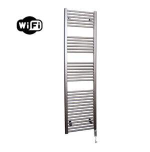 Sanicare elektrische design radiator 45x172cm inox-look met WiFi en thermostaat rechts chroom