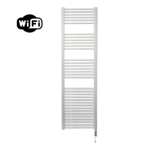 Sanicare elektrische design radiator 45x172cm wit met WiFi en thermostaat rechts wit