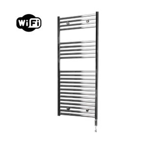 Sanicare elektrische design radiator 60x112cm chroom met WiFi en thermostaat rechts chroom