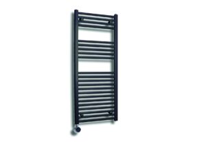 Sanicare elektrische design radiator 60x112cm zwart mat met thermostaat links chroom