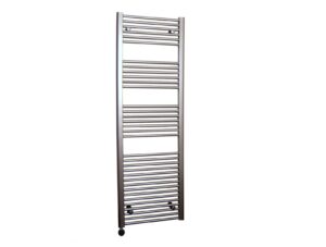 Sanicare elektrische design radiator 60x172cm inox-look met thermostaat links zwart