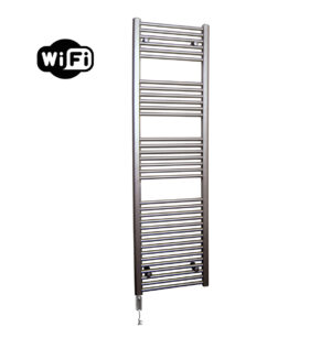 Sanicare elektrische design radiator 60x172cm inox-look met WiFi en thermostaat links chroom
