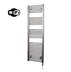 Sanicare elektrische design radiator 60x172cm inox-look met WiFi en thermostaat rechts chroom