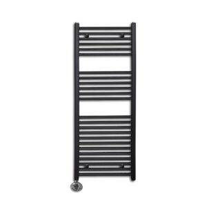 Sanicare Lumara Carini elektrische HV+ radiator 120x50cm mat zwart met thermostaat links chroom