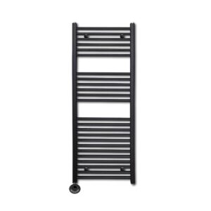 Sanicare Lumara Carini elektrische HV+ radiator 120x50cm mat zwart met thermostaat links zwart