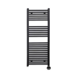 Sanicare Lumara Carini elektrische HV+ radiator 120x50cm mat zwart met thermostaat rechts zwart