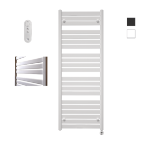 Sanicare Moda elektrische radiator 60x160cm wit mat met afstandsbediening en thermostaat wit rechtsonder
