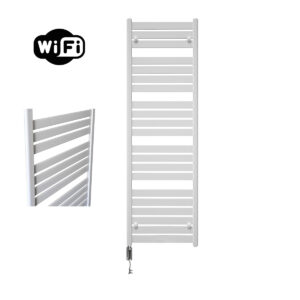 Sanicare Moda elektrische radiator 60x160cm wit mat met WiFi en thermostaat links chroom