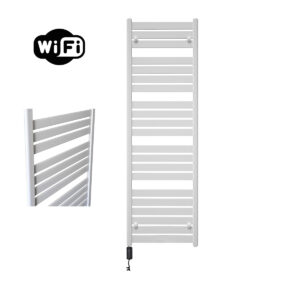 Sanicare Moda elektrische radiator 60x160cm wit mat met WiFi en thermostaat links zwart