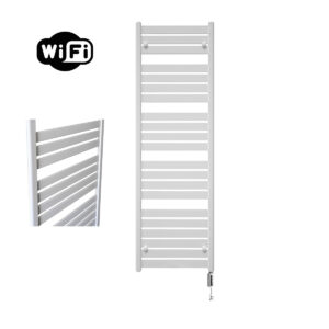 Sanicare Moda elektrische radiator 60x160cm wit mat met WiFi en thermostaat rechts wit