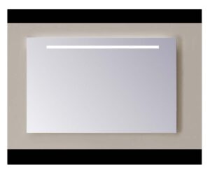 Sanicare Q-mirrors spiegel zonder omlijsting / PP geslepen 100 cm. 1 x horizontale strook met cold white leds