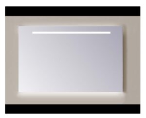 Sanicare Q-mirrors spiegel zonder omlijsting / PP geslepen 75 cm. horizontale strook + Ambi licht onder warm white leds