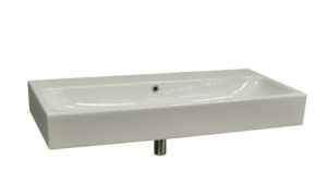 Sanicare Q17 keramische wastafel 101x46.5cm zonder kraangaten wit