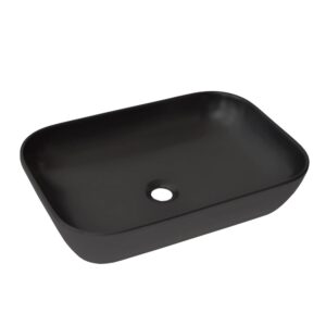Sanicare Quattro keramische waskom 60x40cm zwart mat