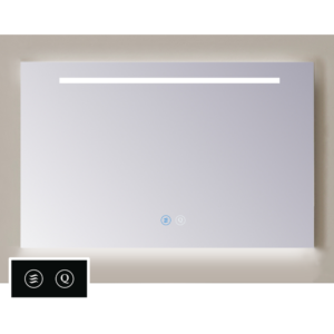 Sanicare Tutti LTD spiegel chroom met verwarming, LED lichtstrook, verlichting onder en touch bediening 90cm