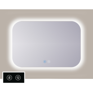 Sanicare Tutti SAAT rechthoekig met afgeronde hoeken met verwarming ,verlichting rondom en touch bediening 90cm