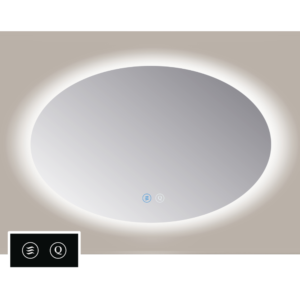Sanicare Tutti SOAT ovale spiegel met verwarming, verlichting rondom en touch bediening 80x60cm