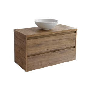 Sanicare Avenza badmeubel 100cm diveria oak met ronde witte waskom