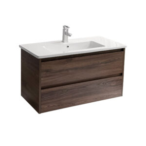 Sanicare Avenza badmeubel 100cm nera oak met keramische wastafel wit