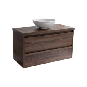 Sanicare Avenza badmeubel 100cm nera oak met ronde witte waskom