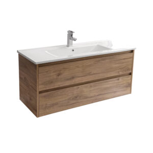 Sanicare Avenza badmeubel 120cm diveria oak met enkele keramische wastafel wit