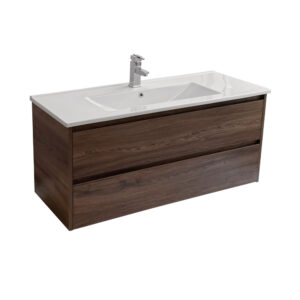 Sanicare Avenza badmeubel 120cm nera oak met enkele keramische wastafel wit