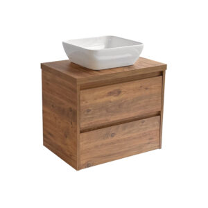 Sanicare Avenza badmeubel 65cm arrano oak met witte waskom 40x40cm
