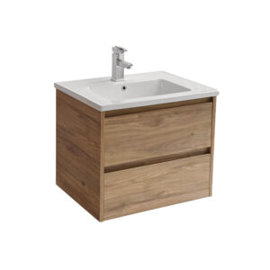 Sanicare Avenza badmeubel 65cm diveria oak met keramische wastafel wit