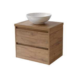 Sanicare Avenza badmeubel 65cm diveria oak met ronde witte waskom
