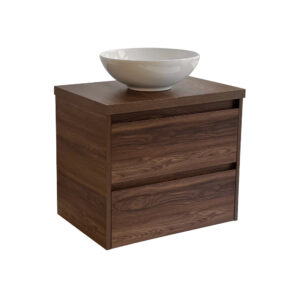 Sanicare Avenza badmeubel 65cm nera oak met ronde witte waskom