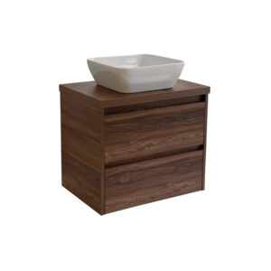 Sanicare Avenza badmeubel 65cm nera oak met witte waskom 40x40cm