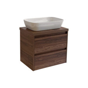 Sanicare Avenza badmeubel 65cm nera oak met witte waskom 60x40cm