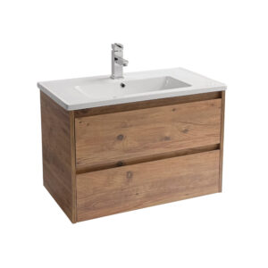 Sanicare Avenza badmeubel 80cm arrano oak met keramische wastafel wit
