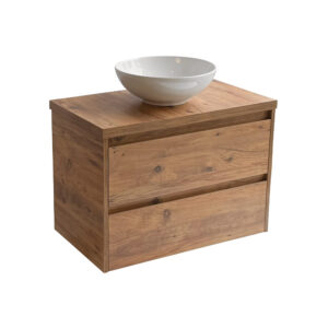 Sanicare Avenza badmeubel 80cm arrano oak met ronde witte waskom