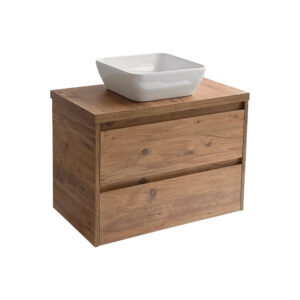Sanicare Avenza badmeubel 80cm arrano oak met witte waskom 40x40cm