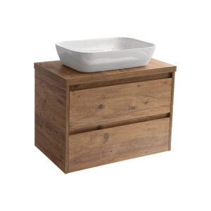 Sanicare Avenza badmeubel 80cm arrano oak met witte waskom 60x40cm