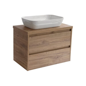 Sanicare Avenza badmeubel 80cm diveria oak met witte waskom 60x40cm