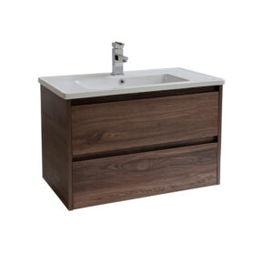 Sanicare Avenza badmeubel 80cm nera oak met keramische wastafel wit