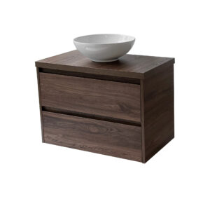 Sanicare Avenza badmeubel 80cm nera oak met ronde witte waskom