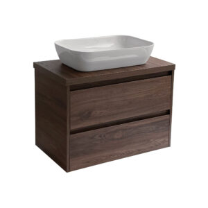 Sanicare Avenza badmeubel 80cm nera oak met witte waskom 60x40cm
